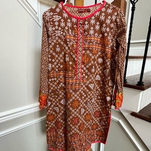 Khaddi lawn/cotton embroidered tunic/kurta indian pakistani kurta